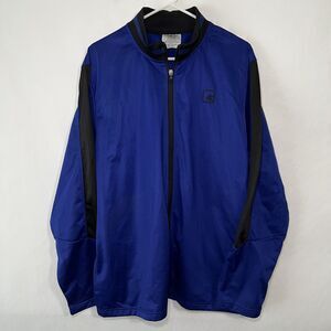 AND1 Full Zip Athletic Track Jacket Mens Size XL Blue Black Pockets Long Sleeve